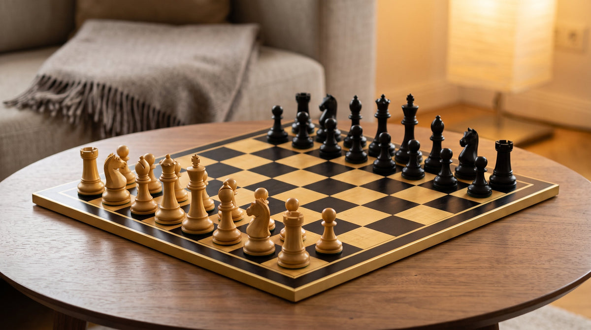 Ein schönes Schachspiel als Blickfang im Wohnzimmer