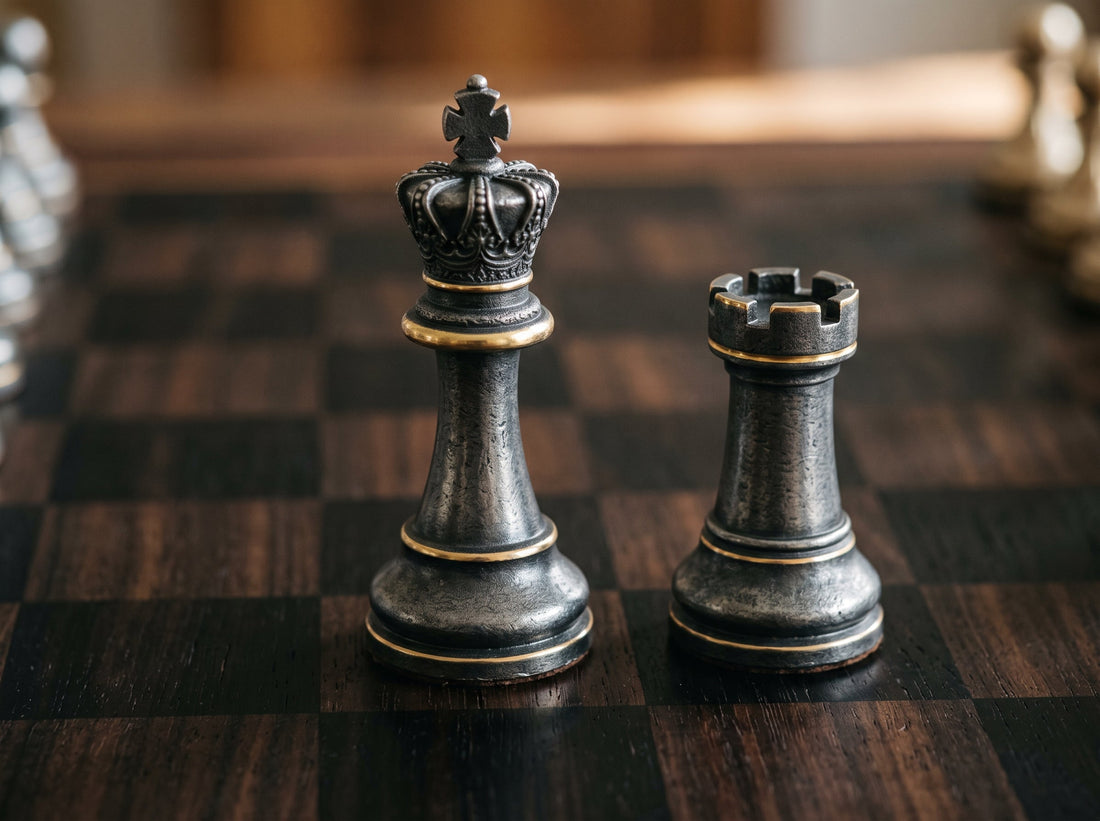 Schachfiguren aus Metall und Zinn: Gewicht als Qualitätsmerkmal