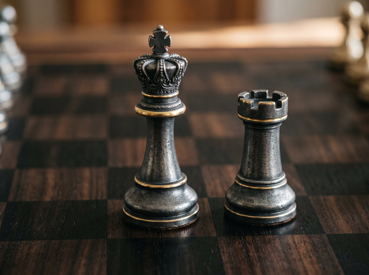 Schachfiguren aus Metall und Zinn: Gewicht als Qualitätsmerkmal