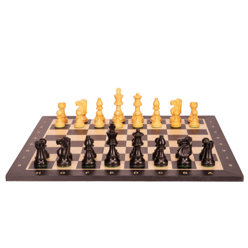 Turnierschachset Nr. 6 Schwarz mit franz. Figuren, 3,75 Zoll
