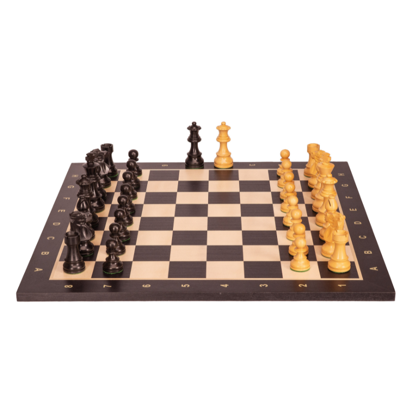 Turnierschachset Nr. 6 Schwarz mit franz. Figuren, 3,75 Zoll