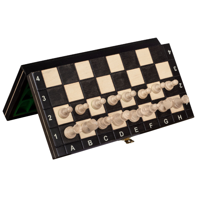 Magnetisches Holzschach Schwarz (27 cm)