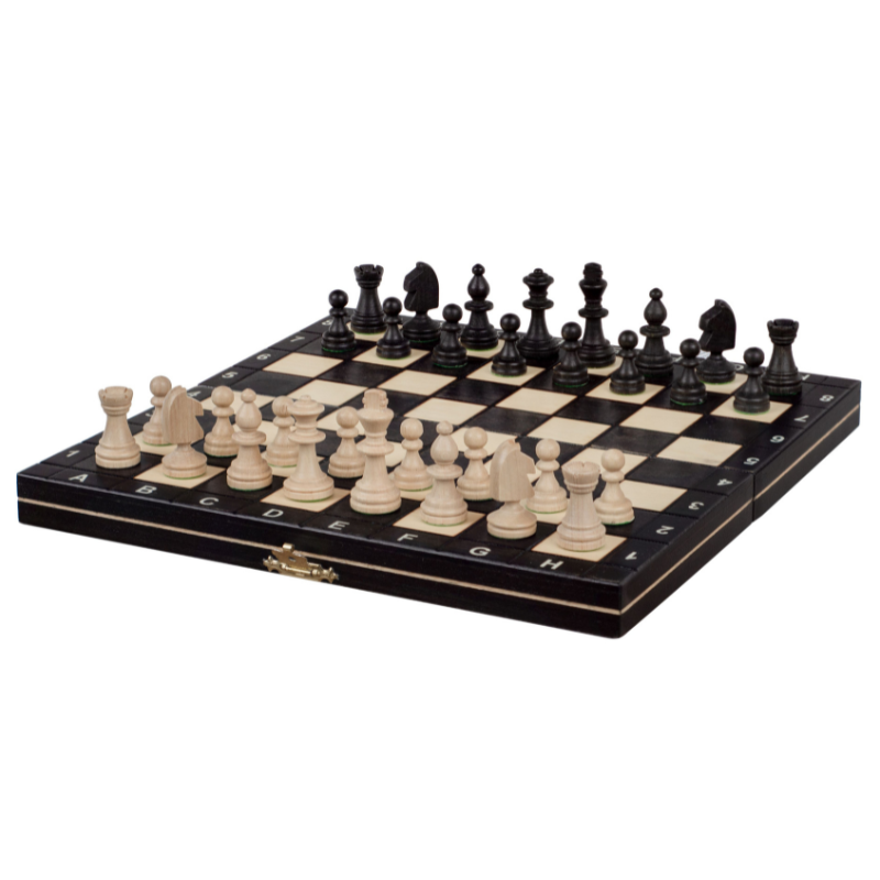 Magnetisches Holzschach Schwarz (27 cm)