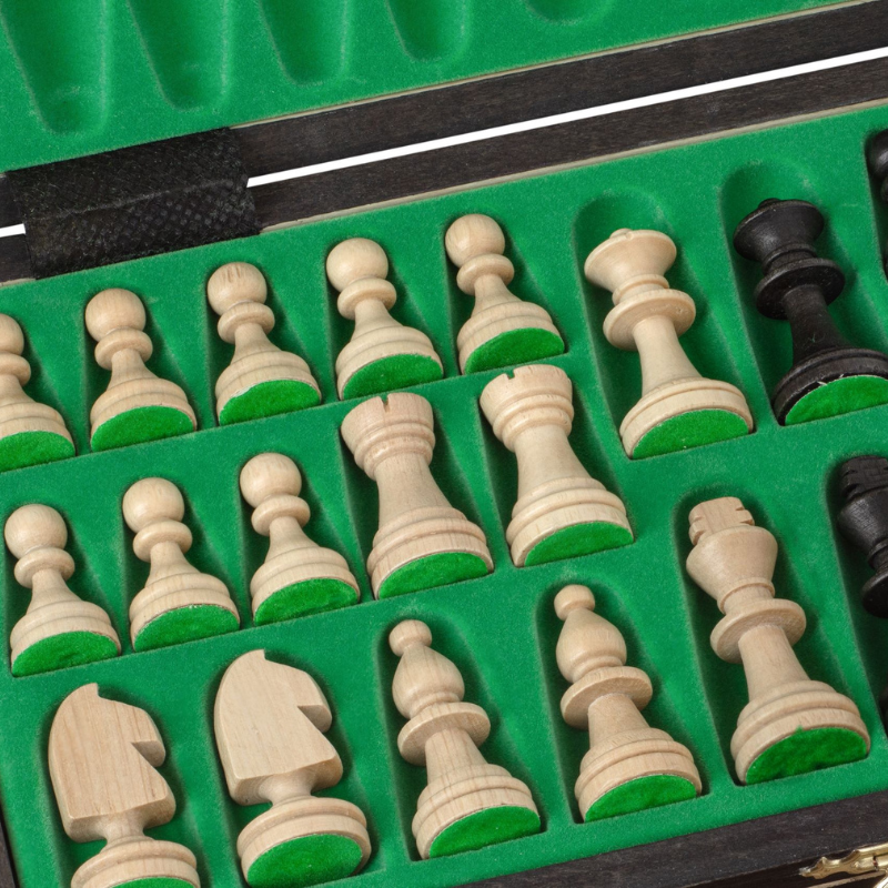 Magnetisches Holzschach Schwarz (27 cm)