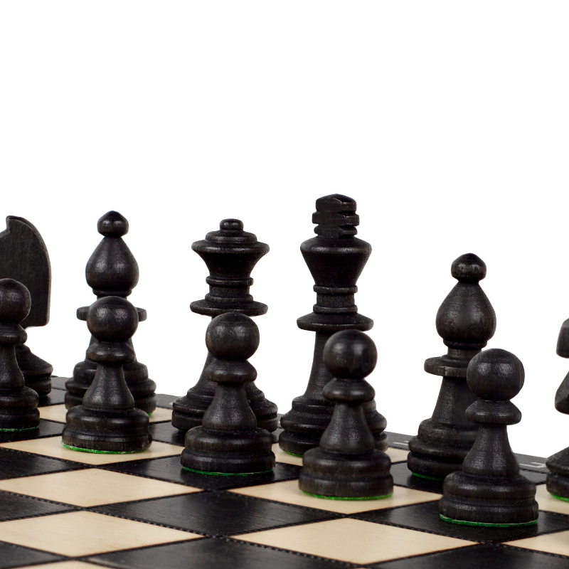Magnetisches Holzschach Schwarz (27 cm)