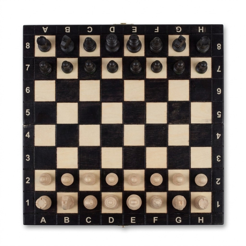 Magnetisches Holzschach Schwarz (27 cm)